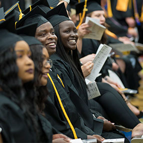 Group of Students in Gowns at their Graduation Ceremony.
